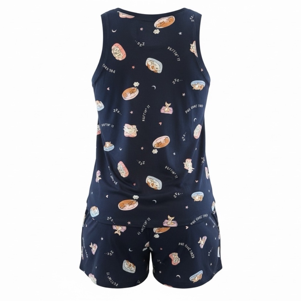 Women's Navy Printed Sleepwear Set - Picture 2 of 3